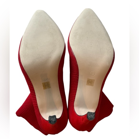 MIA McKinley Perforated Red Sock Booties, sz 9 high heels stilettos - Picture 7 of 8
